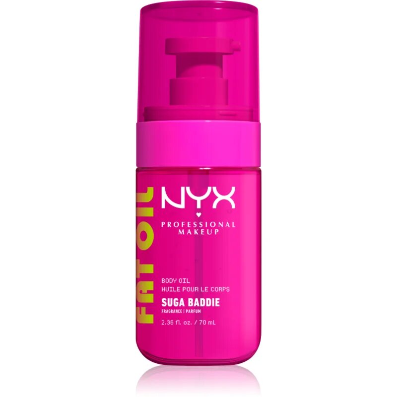NYX Professional Makeup Fat Oil Body подхранващо масло за тяло придаващ хидратация и блясък с аромат Suga Baddie 70 мл.
