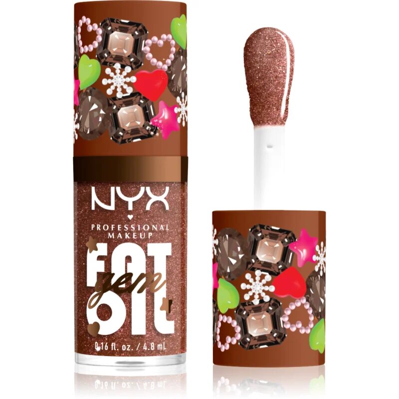 NYX Professional Makeup Fat Oil Gem Xmas масло от нар цвят Cacao Gem 4.8 мл.