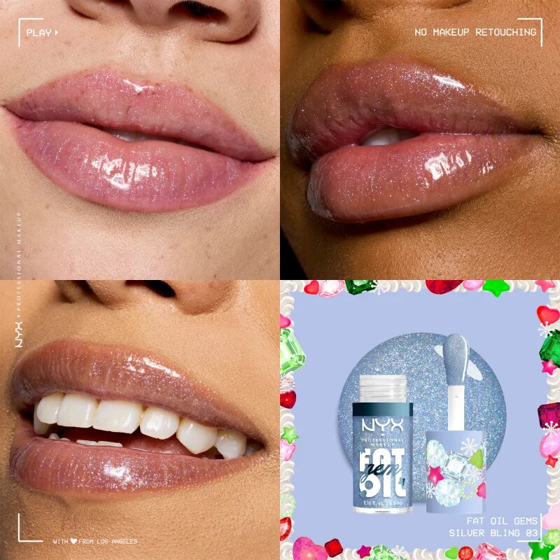 NYX Professional Makeup Fat Oil Gem Xmas масло от нар цвят Silver Bling 4.8 мл.