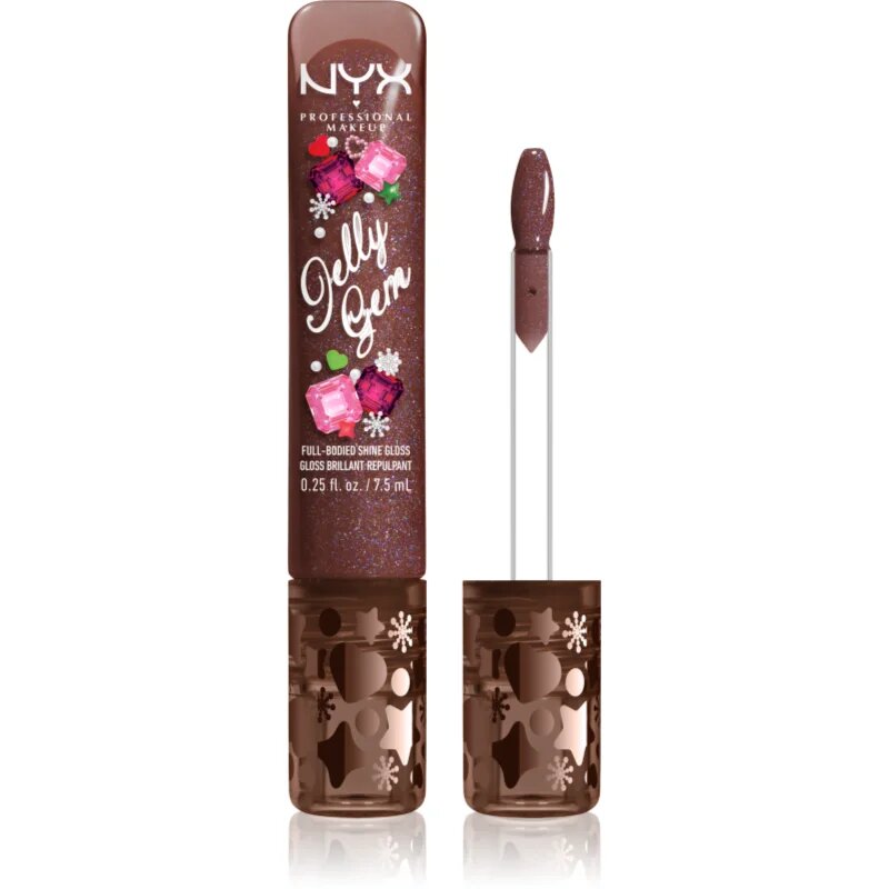 NYX Professional Makeup Jelly Gem Lipgloss XMAS блясък за устни цвят 01 Cocoa Sparkle 7.5 мл.