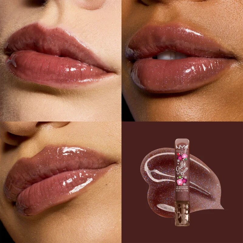 NYX Professional Makeup Jelly Gem Lipgloss XMAS блясък за устни цвят 01 Cocoa Sparkle 7.5 мл.