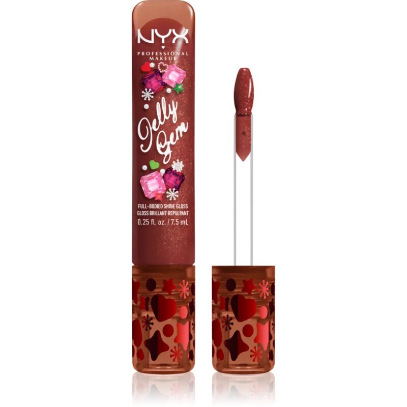 NYX Professional Makeup Jelly Gem Lipgloss XMAS блясък за устни цвят 03 Burgundy Bling 7.5 мл.