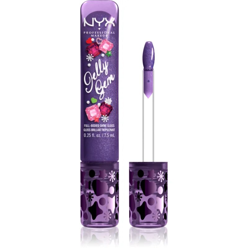 NYX Professional Makeup Jelly Gem Lipgloss XMAS блясък за устни цвят 04 Purple Pearl 7.5 мл.