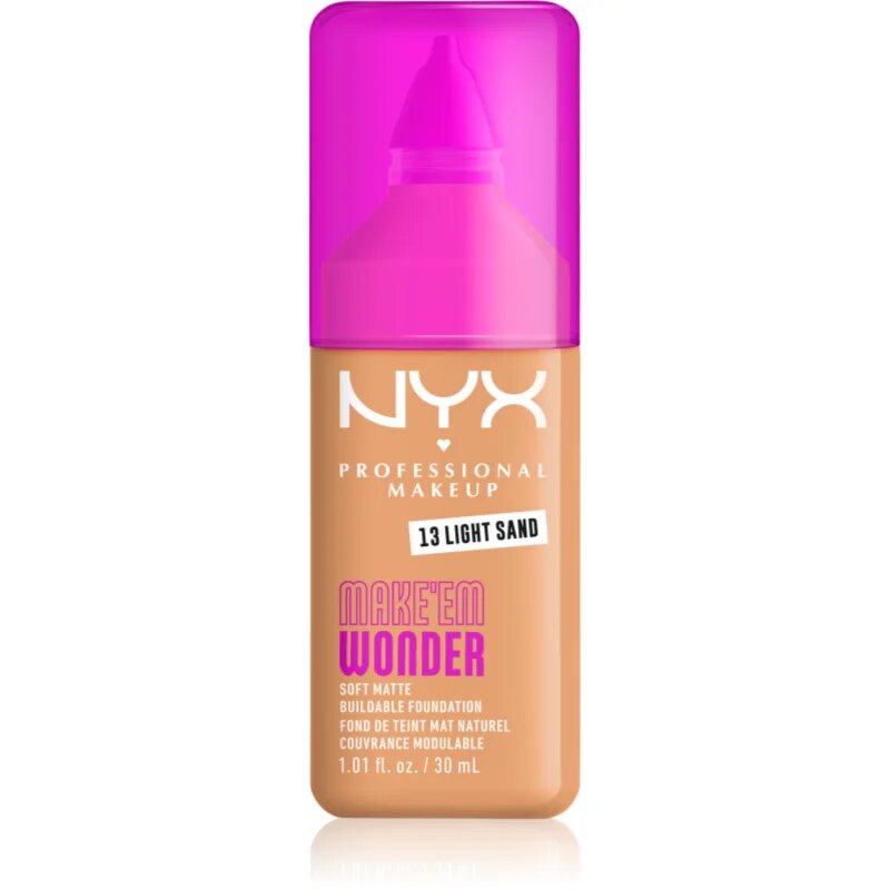 NYX Professional Makeup Make ‘Em Wonder лек матиращ фон дьо тен цвят 13 Light Sand 30 мл.