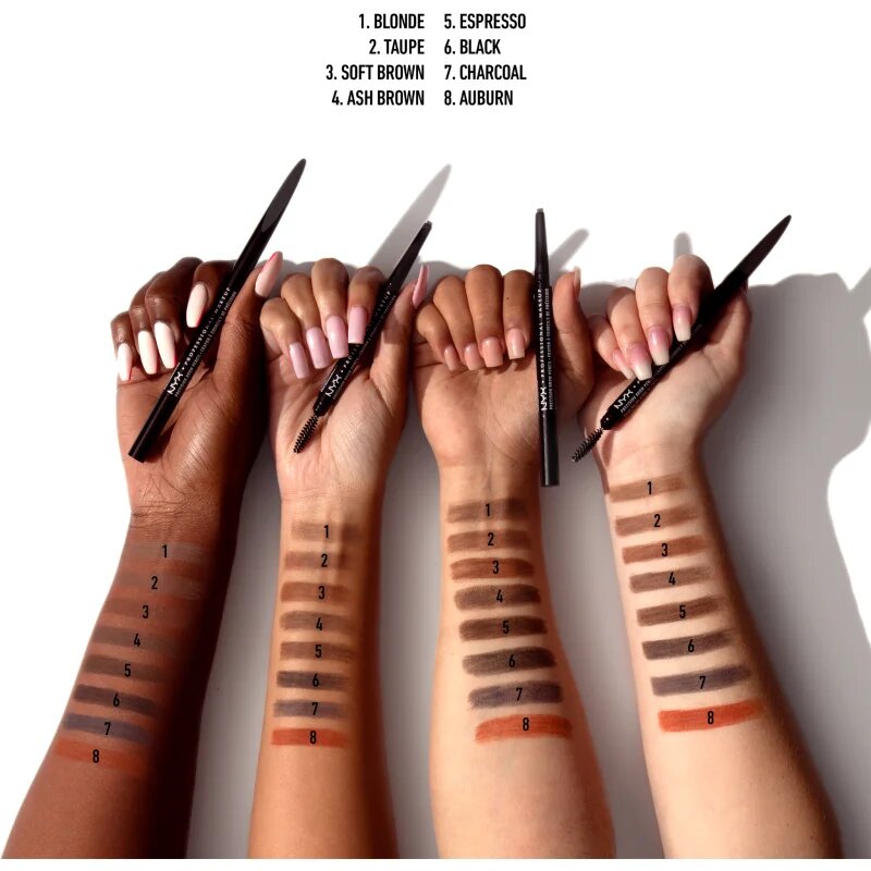 NYX Professional Makeup Precision Brow Pencil молив за вежди цвят 04 Ash Brown 0.13 гр.