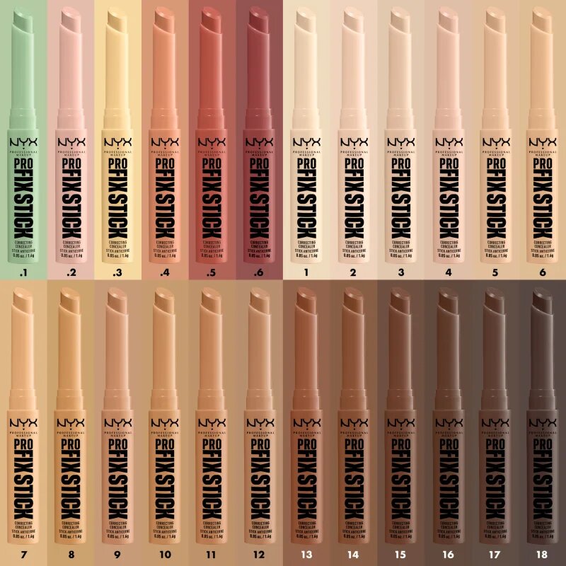 NYX Professional Makeup Pro Fix Stick коректор за уеднаквяване цвета на кожата цвят 0.3 Yellow 16 гр.