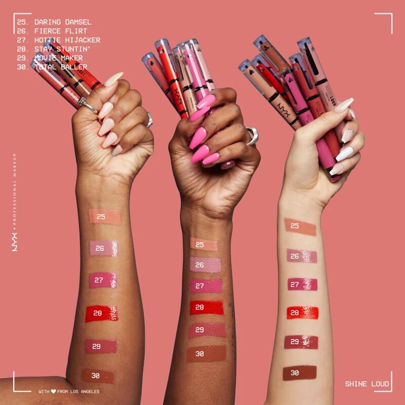 NYX Professional Makeup Shine Loud High Shine Lip Color течно червило със силен гланц цвят 29 Movie Maker 65 мл.