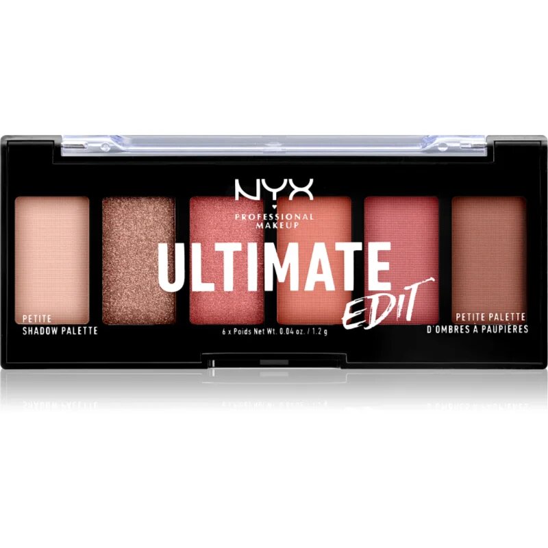 NYX Professional Makeup Ultimate Edit Petite Shadow палитра сенки за очи цвят 01 Warm Neutrals 6x1.2 гр.