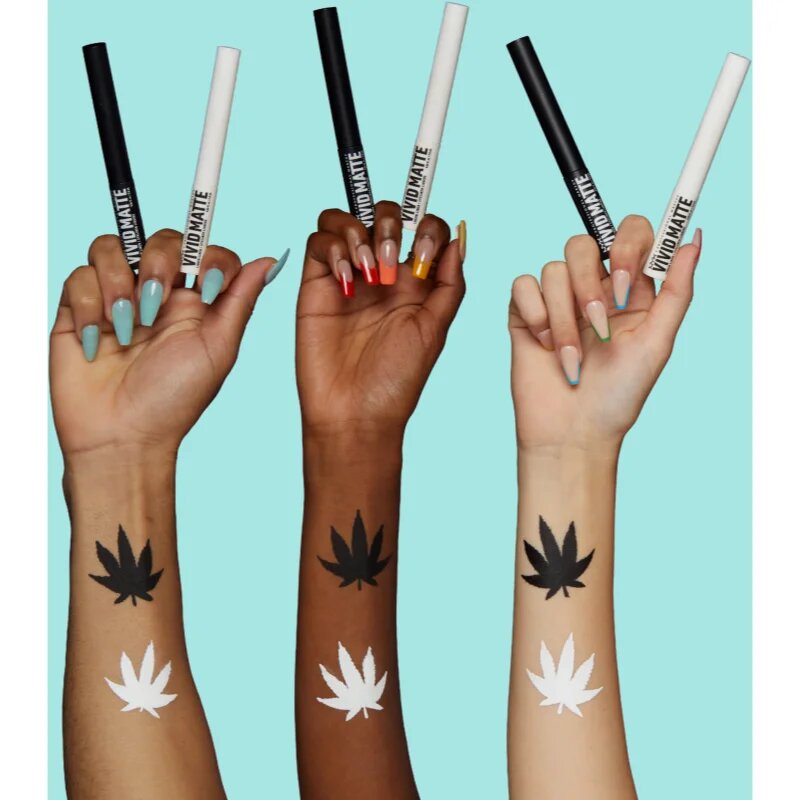 NYX Professional Makeup Vivid Matte течни очни линии с матиращ ефект цвят Black 2 мл.