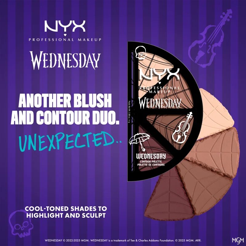 NYX Professional Makeup Wednesday Contour Palette контурираща палитра за лице 4x2.88 гр.