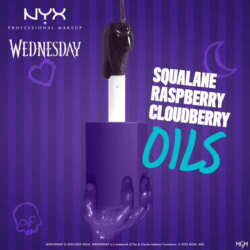 NYX Professional Makeup Wednesday Mystery Lip Oil масло от нар цвят 01 Nightshade 4.8 мл.