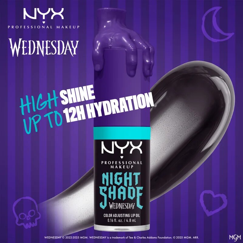 NYX Professional Makeup Wednesday Mystery Lip Oil масло от нар цвят 01 Nightshade 4.8 мл.