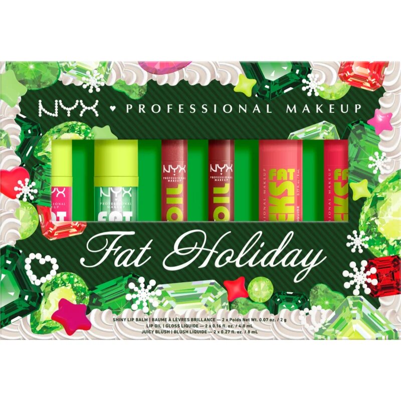 NYX Professional Makeup Xmas Fat Holiday подаръчен комплект за устни 6 бр.