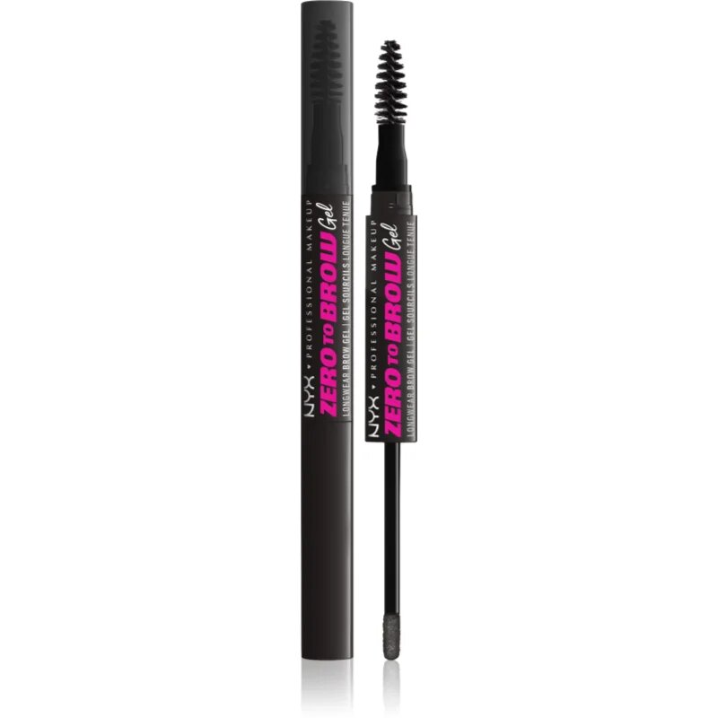 NYX Professional Makeup Zero To Brow Gel гел за вежди с апликатор цвят 08 Black 2 мл.