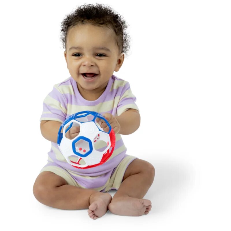 Oball Rattle Goals™ сензорна топка Red White & Blue 0m+ 1 бр.