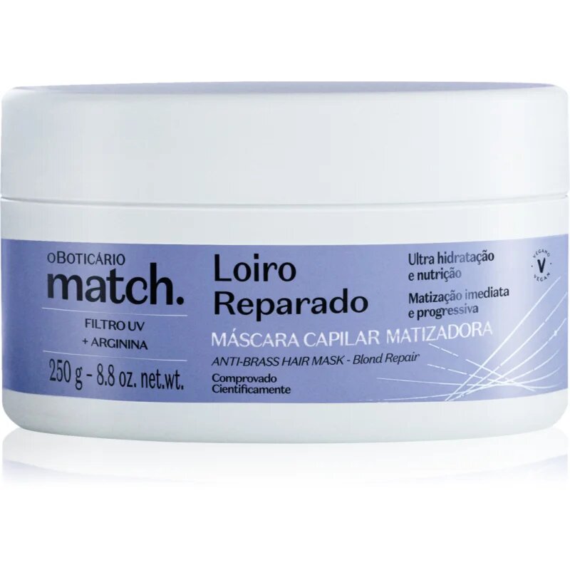 oBoticário Match. Blonde Repair регенерираща маска за руса коса 250 гр.