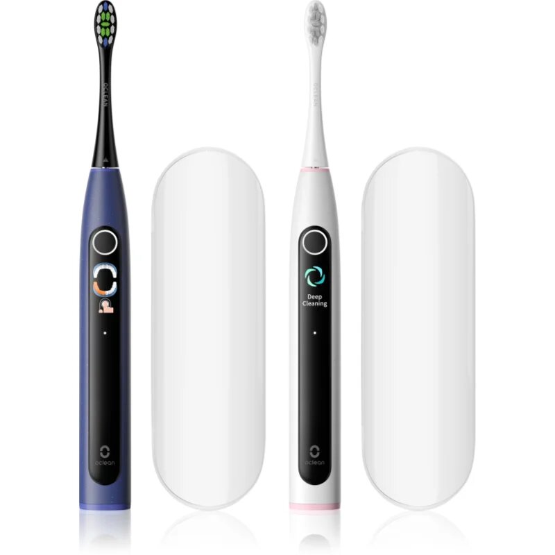 OClean X Lite Set Duo pack четка за зъби ДУО ОПАКОВКА с калъфка за пътуване Dark Blue+Grey