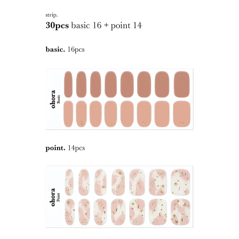 OHORA Gel Nail Sticker N Almond Blossom Стикери за нокти цвят ND-066 30 бр.