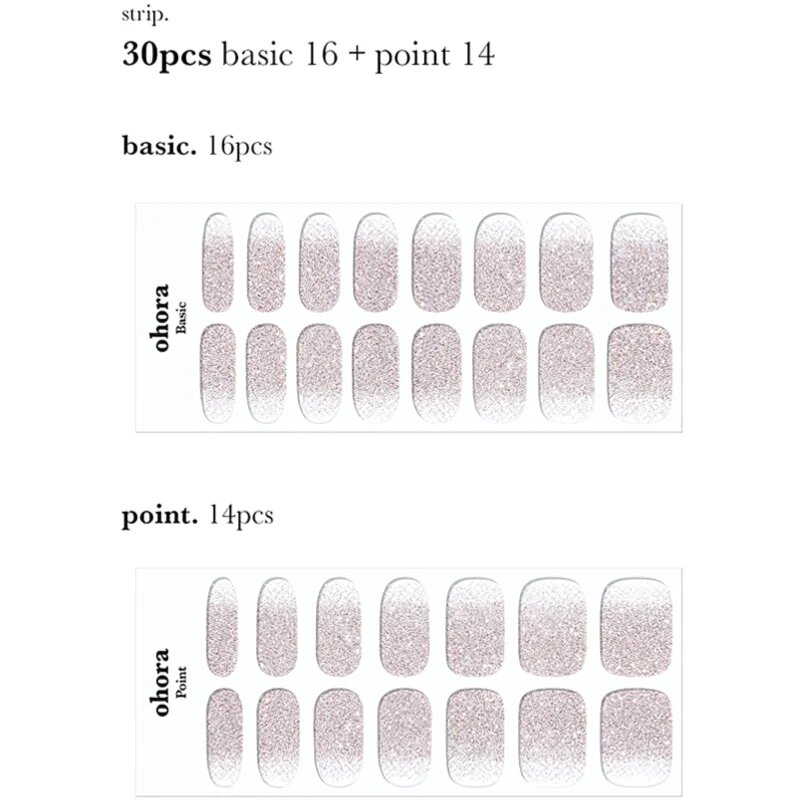 OHORA Gel Nail Sticker N Basic Nails no.3 Стикери за нокти цвят NBS-003 30 бр.