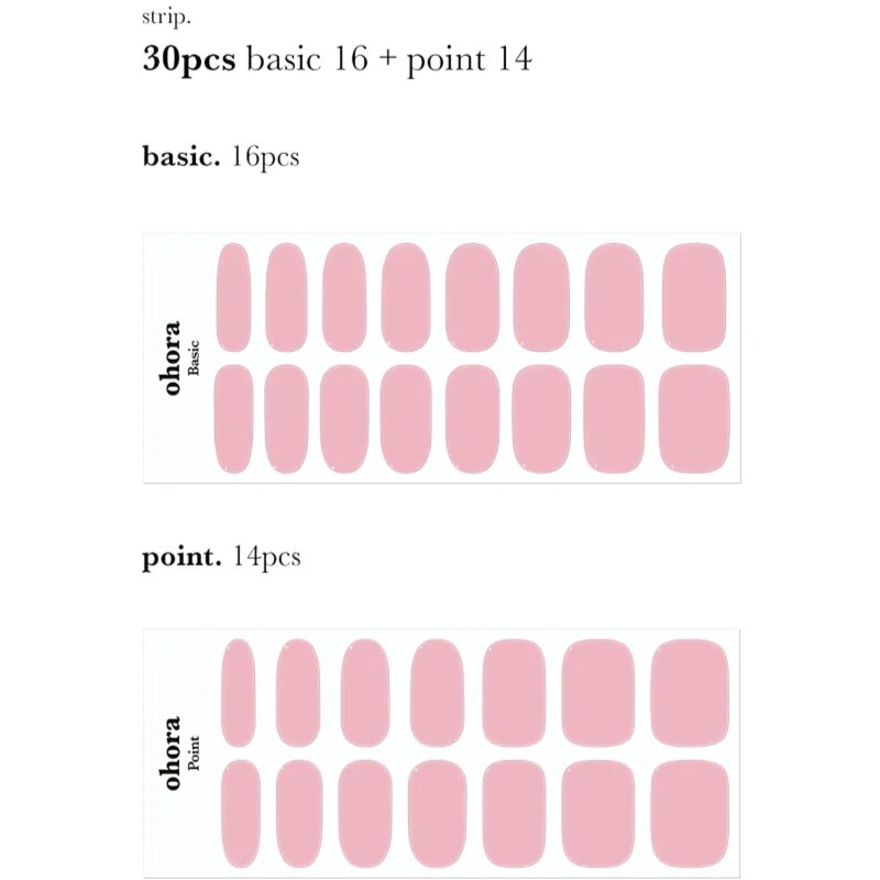 OHORA Gel Nail Sticker N Cream Pink Стикери за нокти цвят NB-090 1 бр.