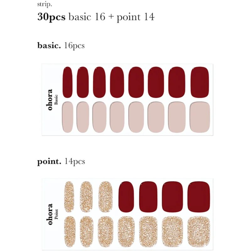 OHORA Gel Nail Sticker N Rosewood Стикери за нокти цвят ND-047 1 бр.