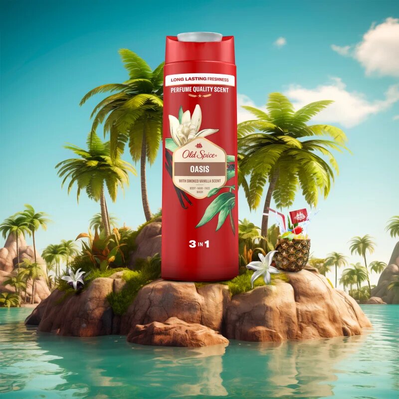 Old Spice Oasis душ гел 3 в 1 400 мл.