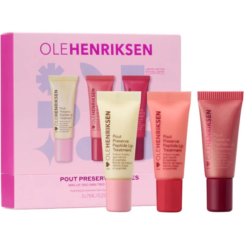 OLEHENRIKSEN Pout Preserve Mini Hydrating Peptide Lip Trio подаръчен комплект за устни
