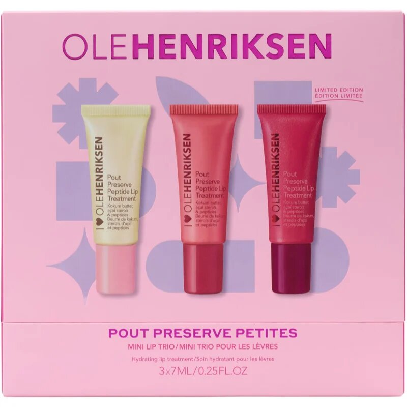 OLEHENRIKSEN Pout Preserve Mini Hydrating Peptide Lip Trio подаръчен комплект за устни