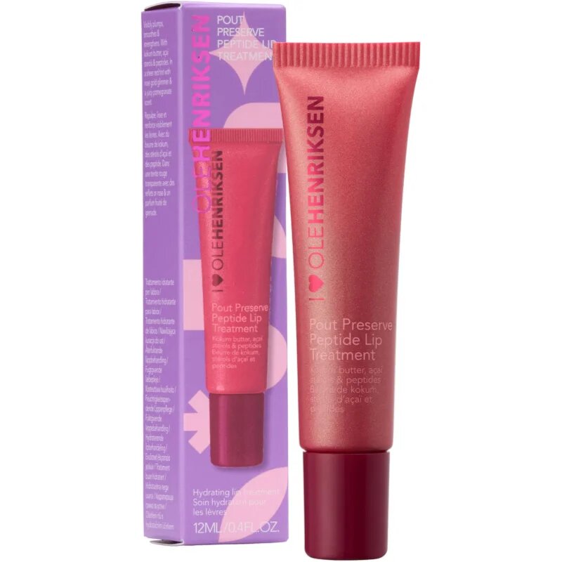 OLEHENRIKSEN Pout Preserve Peptide Lip Treatment хидратиращ блясък за устни цвят Pomegranate Fizz Glimmer 12 мл.