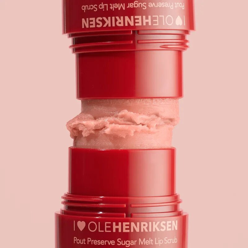 OLEHENRIKSEN Pout Preserve Sugar Melt Exfoliating Lip Scrub захарен пилинг за устни цвят Strawberry Sorbet 8 гр.