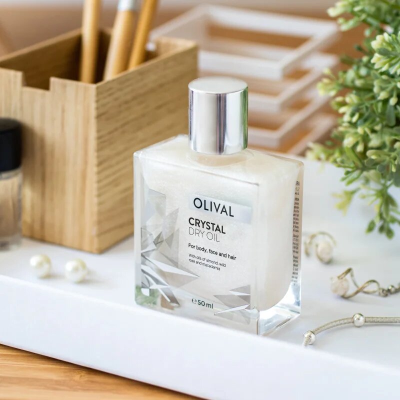 Olival Crystal Dry Oil мултифункционално масло със блестящи частици за лице тяло и коса 50 мл.