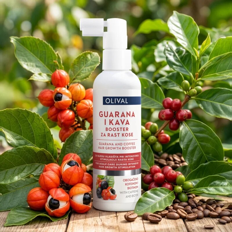 Olival Guarana & Coffee серум за растеж на косата и укрепване от корените 100 мл.