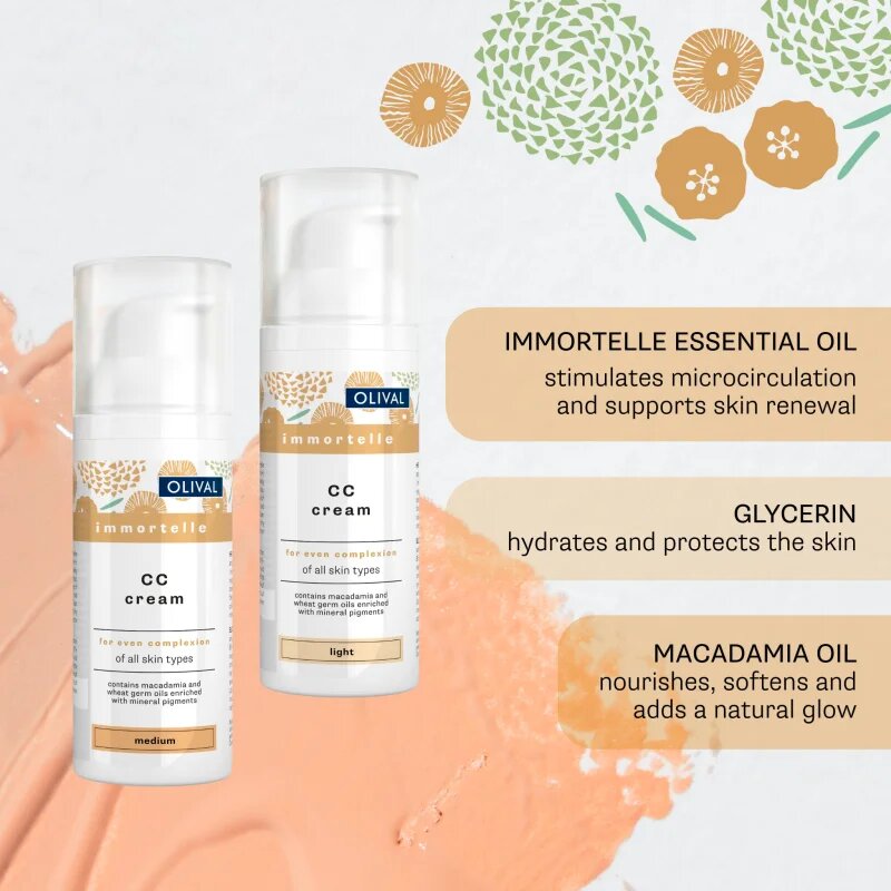 Olival Immortelle хидратиращ СС крем цвят Medium 50 мл.