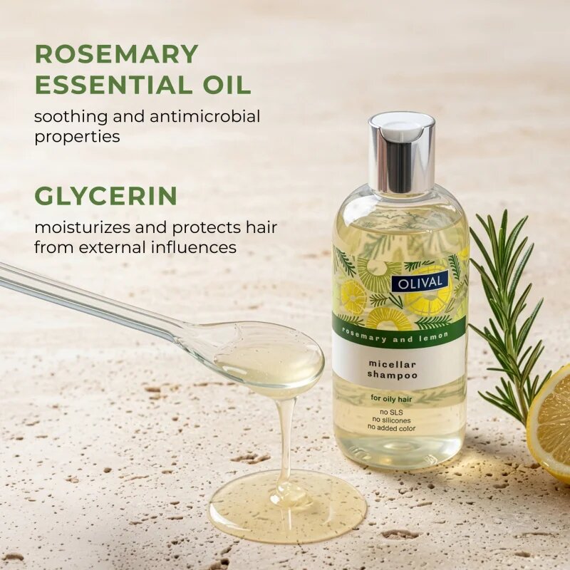Olival Micellar Rosemary and Lemon Мицеларен шампоан за мазна коса 250 мл.