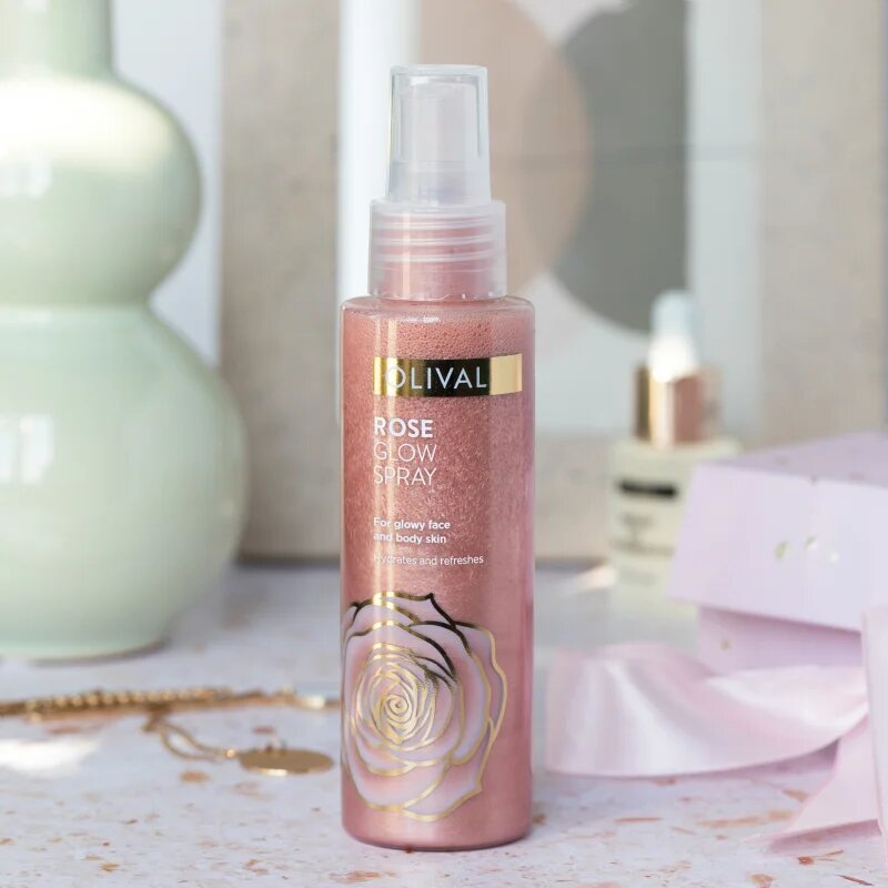 Olival Rose Glow озаряващ спрей за лице и тяло с блясък 100 мл.
