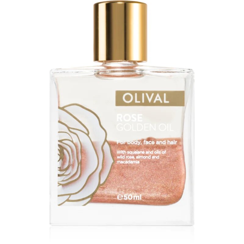 Olival Rose Gold масло със златисти частици за лице тяло и коса 50 мл.
