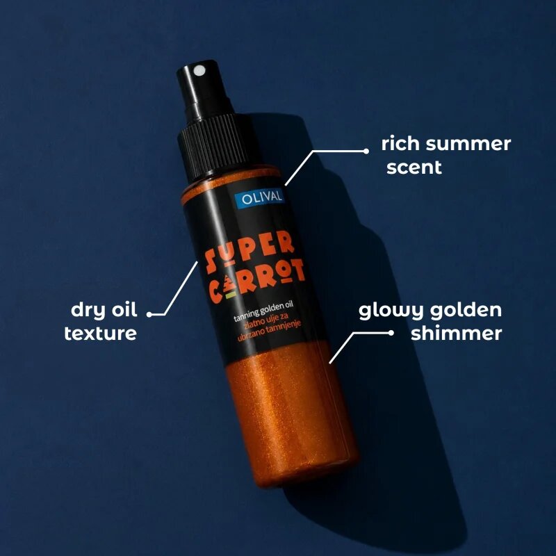Olival SUPER Carrot Golden Oil масло със златисти частици за ускоряване на тена 100 мл.