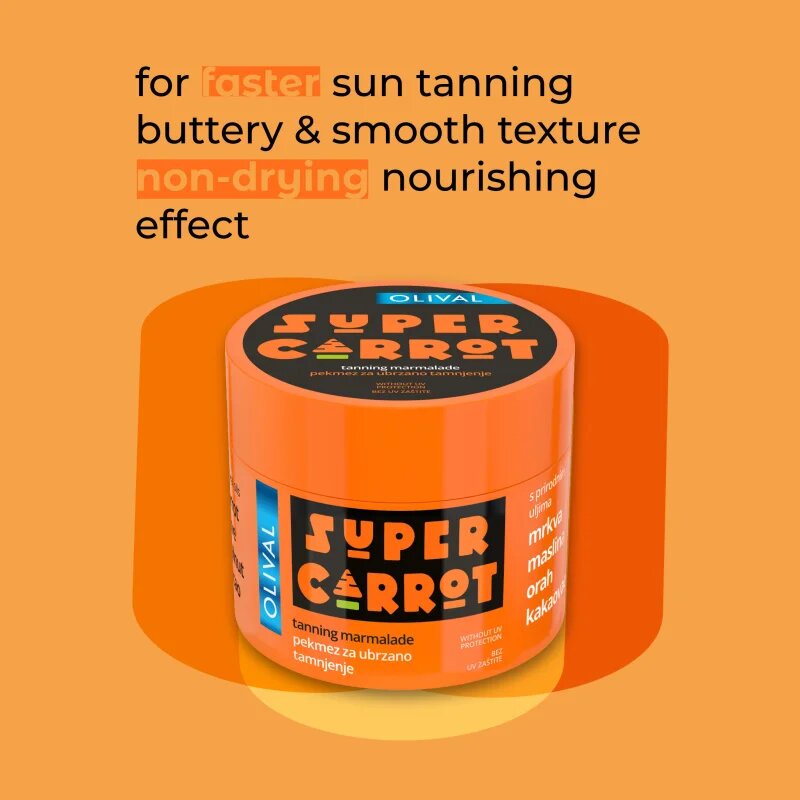 Olival SUPER Carrot Tanning Jam продукт за ускоряване и удължаване ефекта на загар без защитен фактор 100 мл.