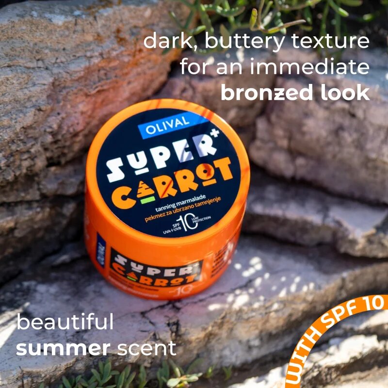 Olival SUPER Carrot Tanning Jam продукт за ускоряване и удължаване ефекта на загар SPF 10 100 мл.