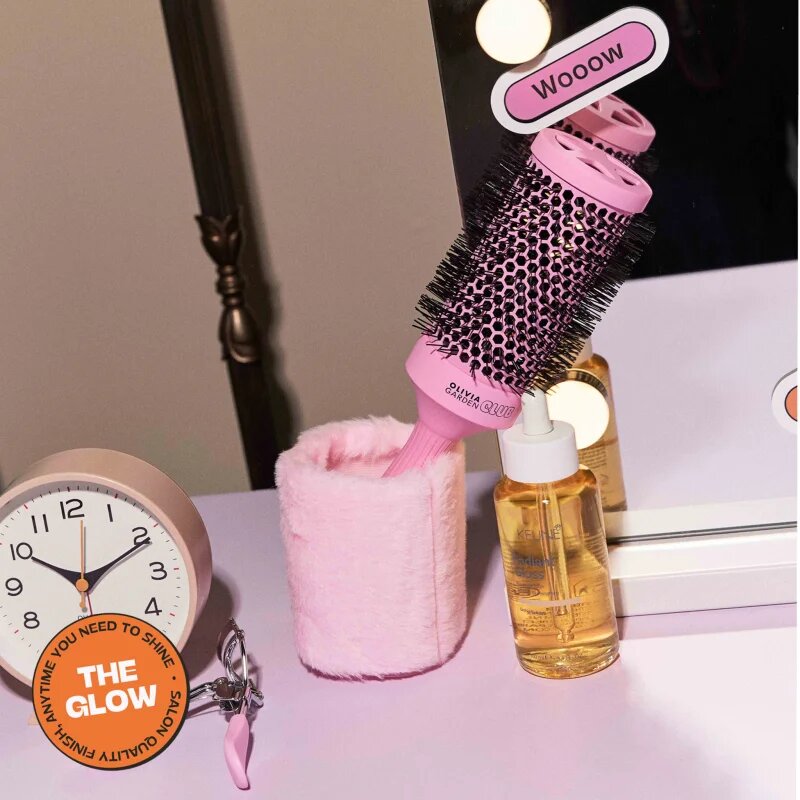 Olivia Garden Club The Glow Blowout Ceramic Round Brush Pink кръгла четка за коса 1 бр.