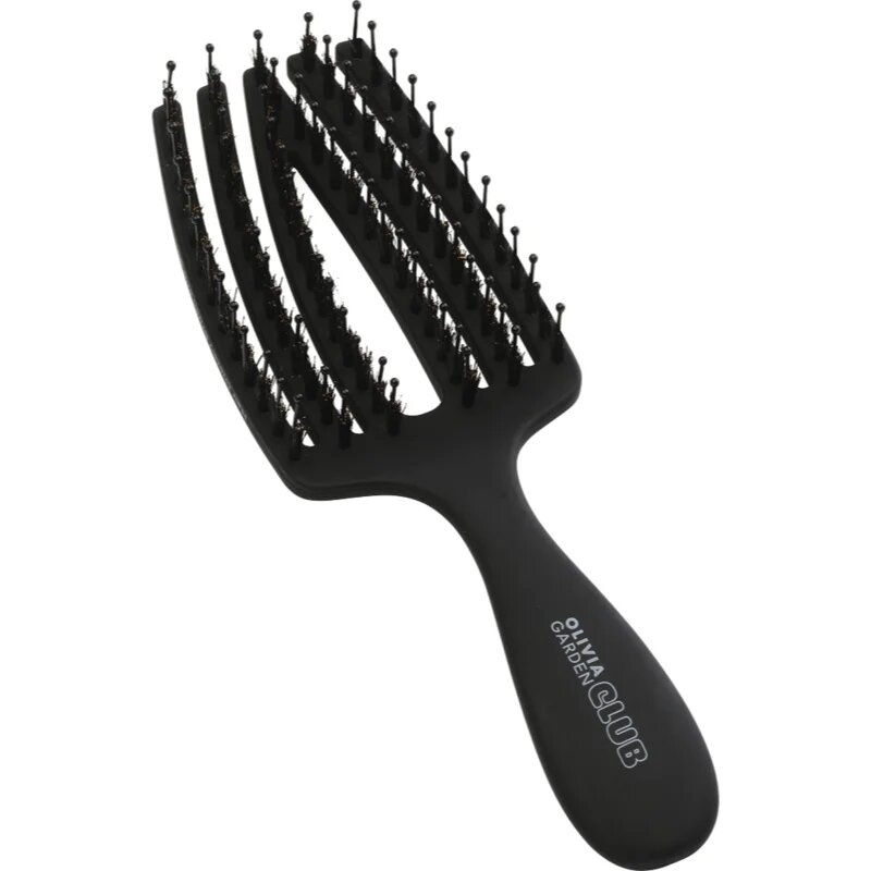 Olivia Garden Club The Nomad Detangling&Shine Fingerbrush​ плоска четка За коса Black 1 бр.