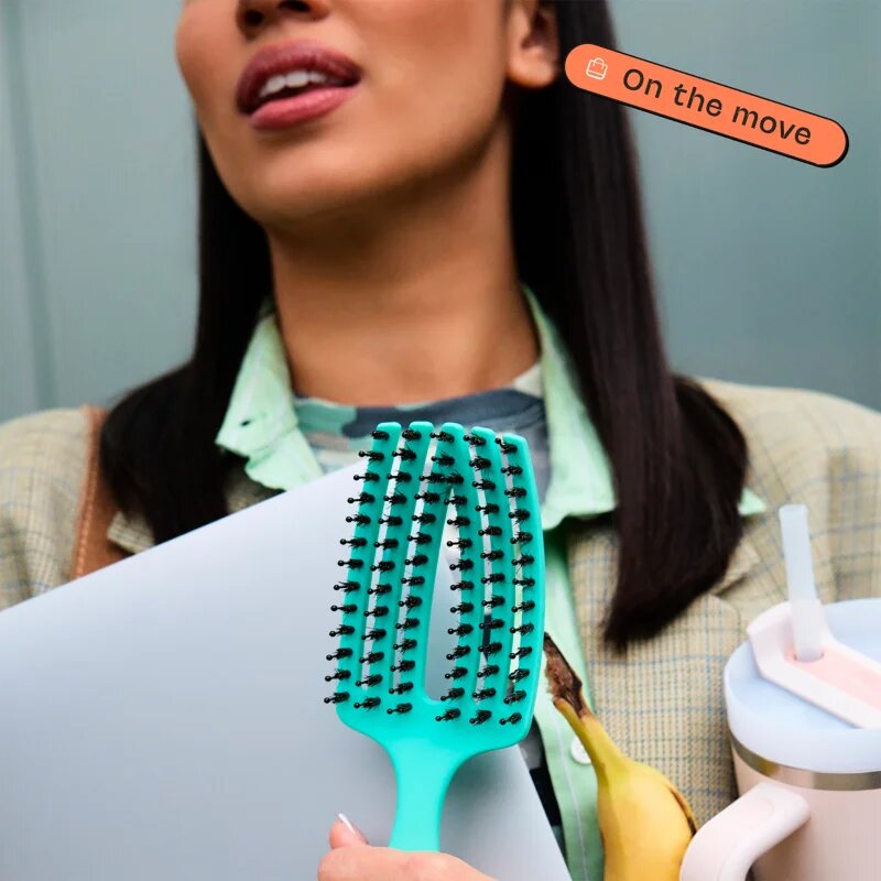 Olivia Garden Club The Nomad Detangling&Shine Fingerbrush​ плоска четка За коса Mint 1 бр.