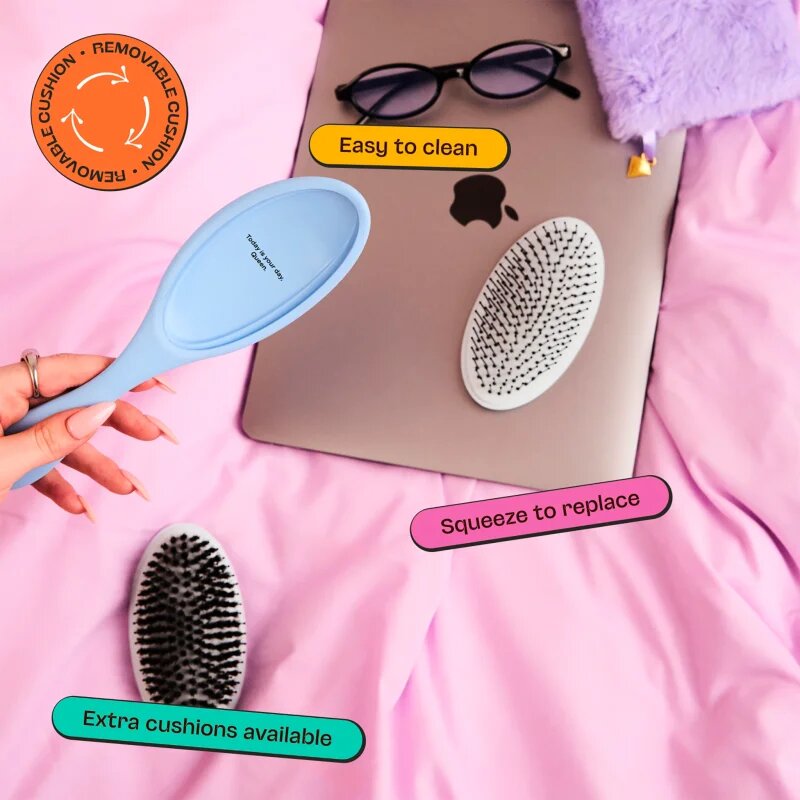 Olivia Garden Club The Reset Detangling&Shine Hairbrush плоска четка с калъфка Blue 1 бр.