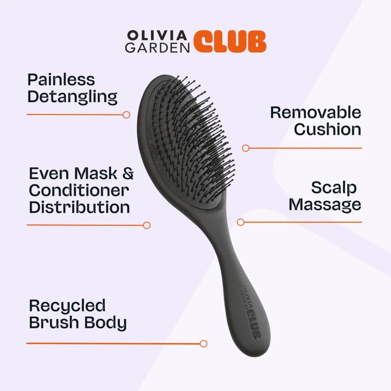 Olivia Garden Club The Reset Wet&Curly Detangling Hairbrush плоска четка с калъфка 1 бр.
