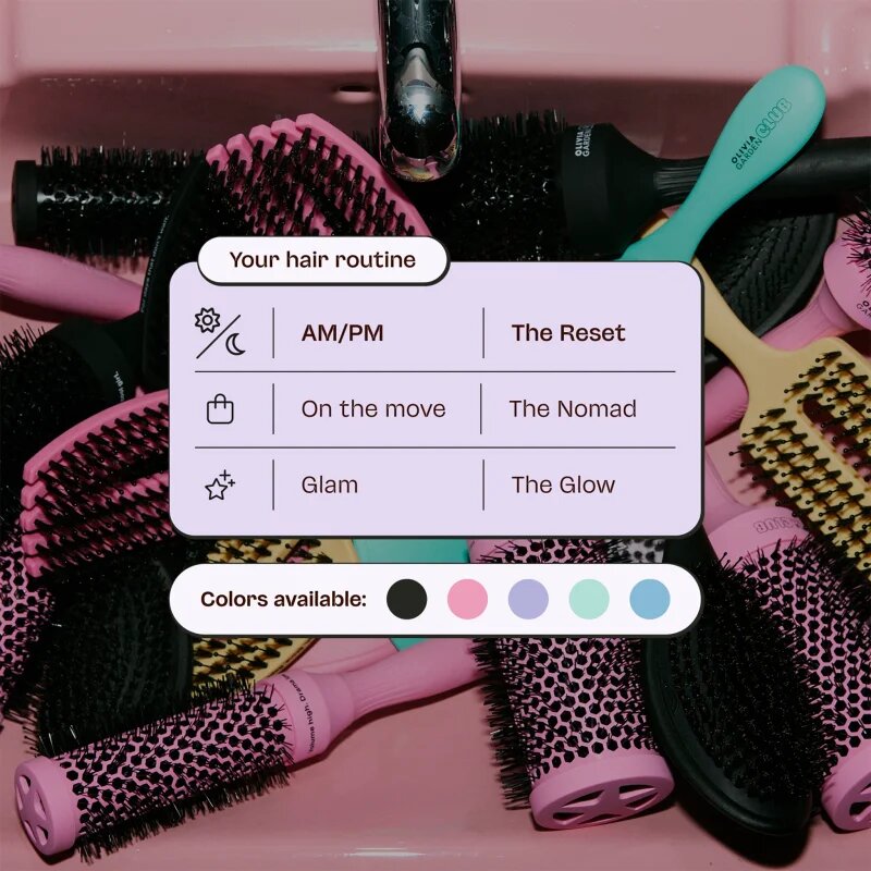 Olivia Garden Club The Reset Wet&Curly Detangling Hairbrush плоска четка с калъфка Pink 1 бр.