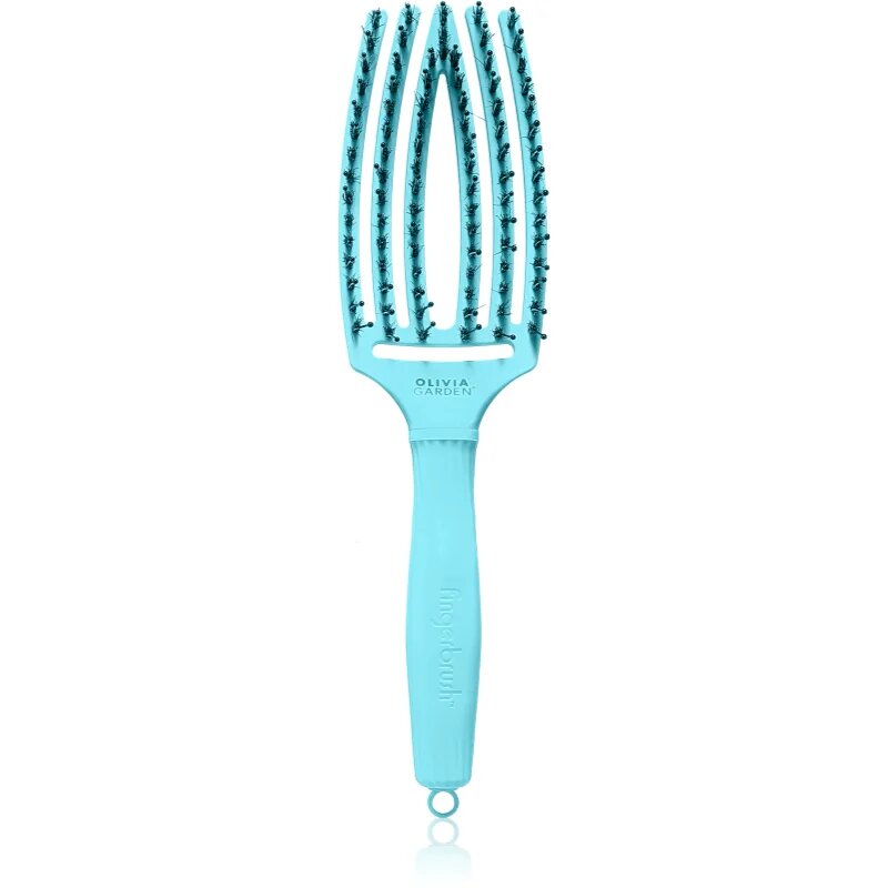 Olivia Garden Fingerbrush Boar & Nylon Четка за коса с влакна от найлон и глиган Dolce Vita Blue Sky 1 бр.