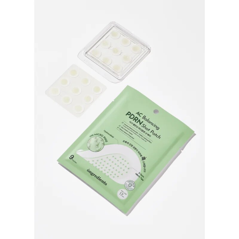 Ongredients AC Balancing PDRN Shot Patch лепенки за проблемна кожа с успокояващ ефект 9 бр.