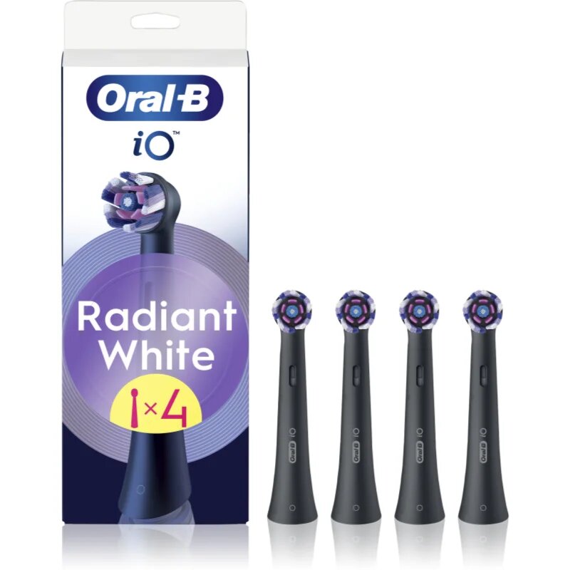 Oral-B iO Radiant White резервни глави за четка за зъби с избелващи влакна Black 4 бр.