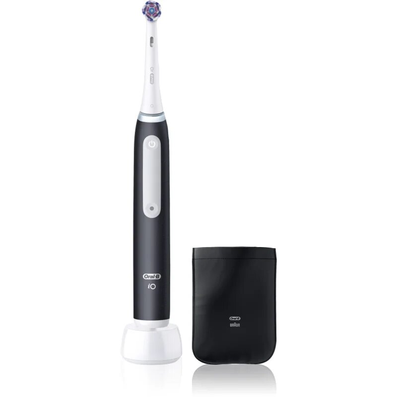 Oral-B iO White Clean електрическа четка за зъби с калъф за зарядно устройство Matte Black 1 бр.