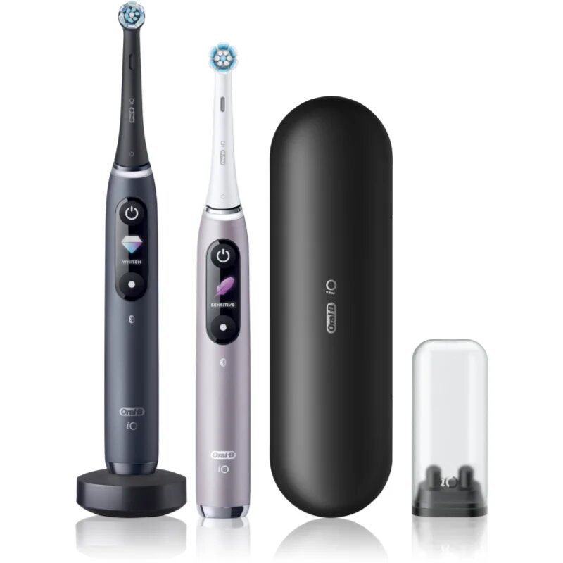 Oral-B iO9 комплект от 2 четки за зъби с калъф за зареждане DUO Black Onyx & Rose Quartz 1 бр.